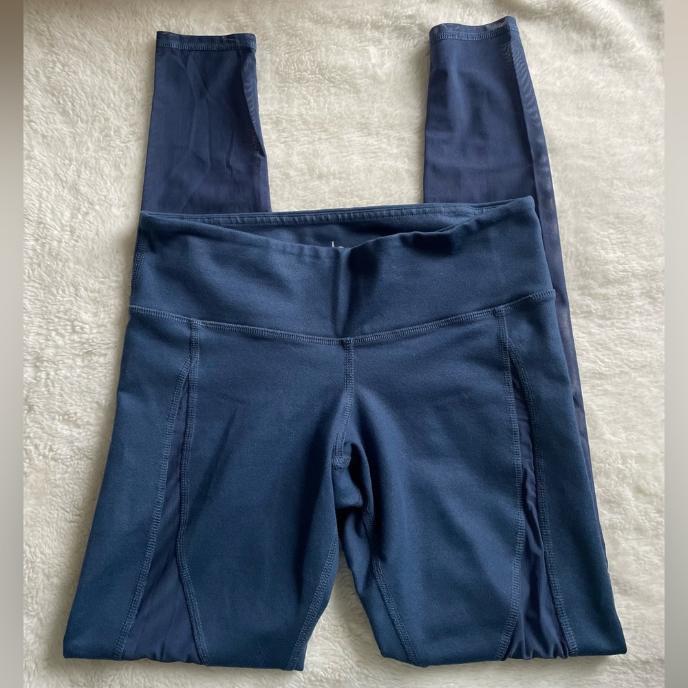 Alo Yoga Navy Blue Sheer Mesh Motion Leggings